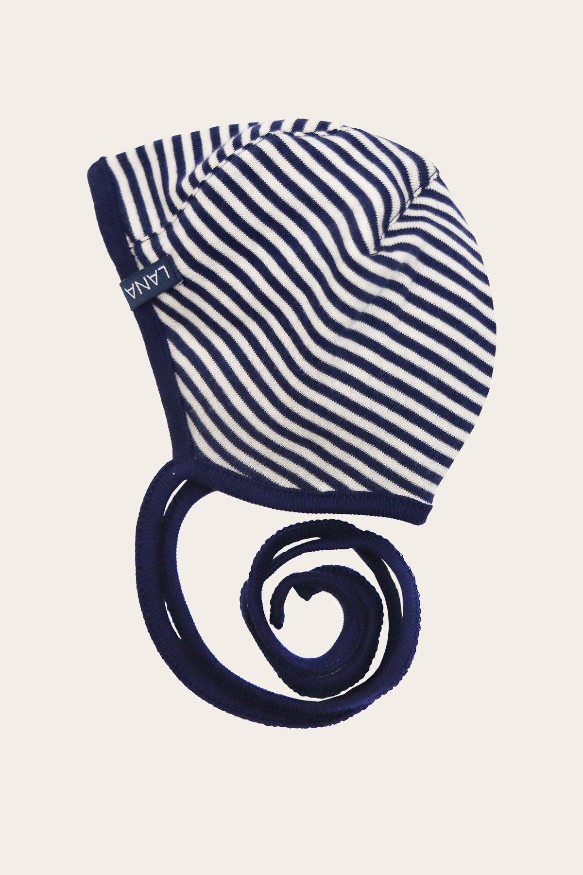 Bindemütze, Modell Finn , marine - ecru , Baby Mütze , LANA Organic - Moderne ökologische Kleidung